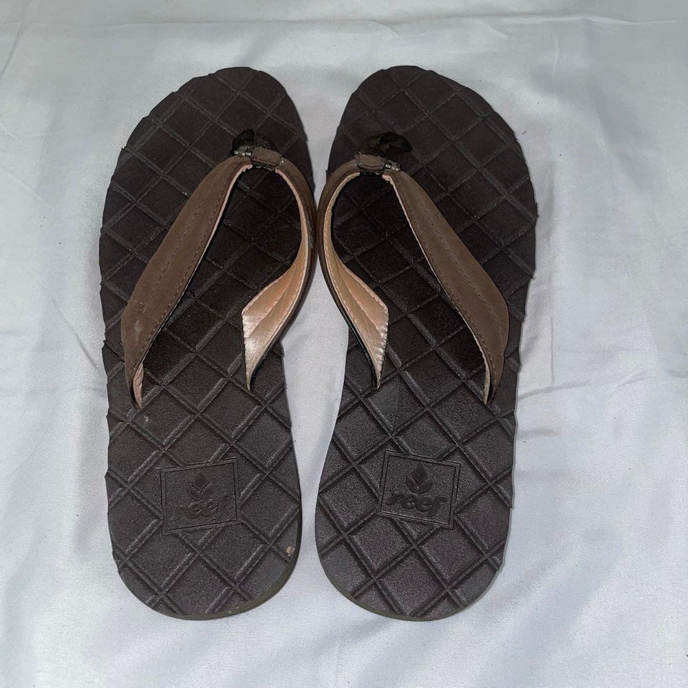 Reef Womens Stargazer Flip Flop Sandals Brown Thong Beach Shoes Size 9